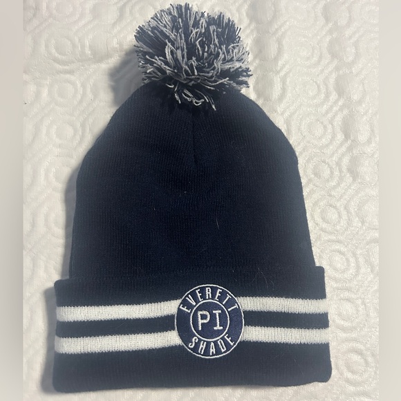 2 BNIP tuque winter hats - Crew gifts from TV series black blue bobble Rare! - Picture 3 of 5
